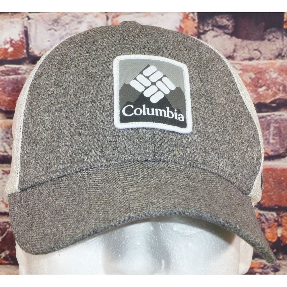 Columbia Mens Adjustable Gray & White Mesh Trucker Hat OSFA